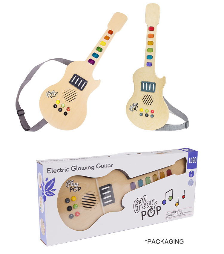 Wooden Electric Glowing Guitar Toy11