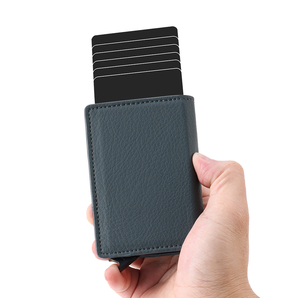 FD03S-1 Magnetyczny portfel RFID z skóry bydlęcej liczi