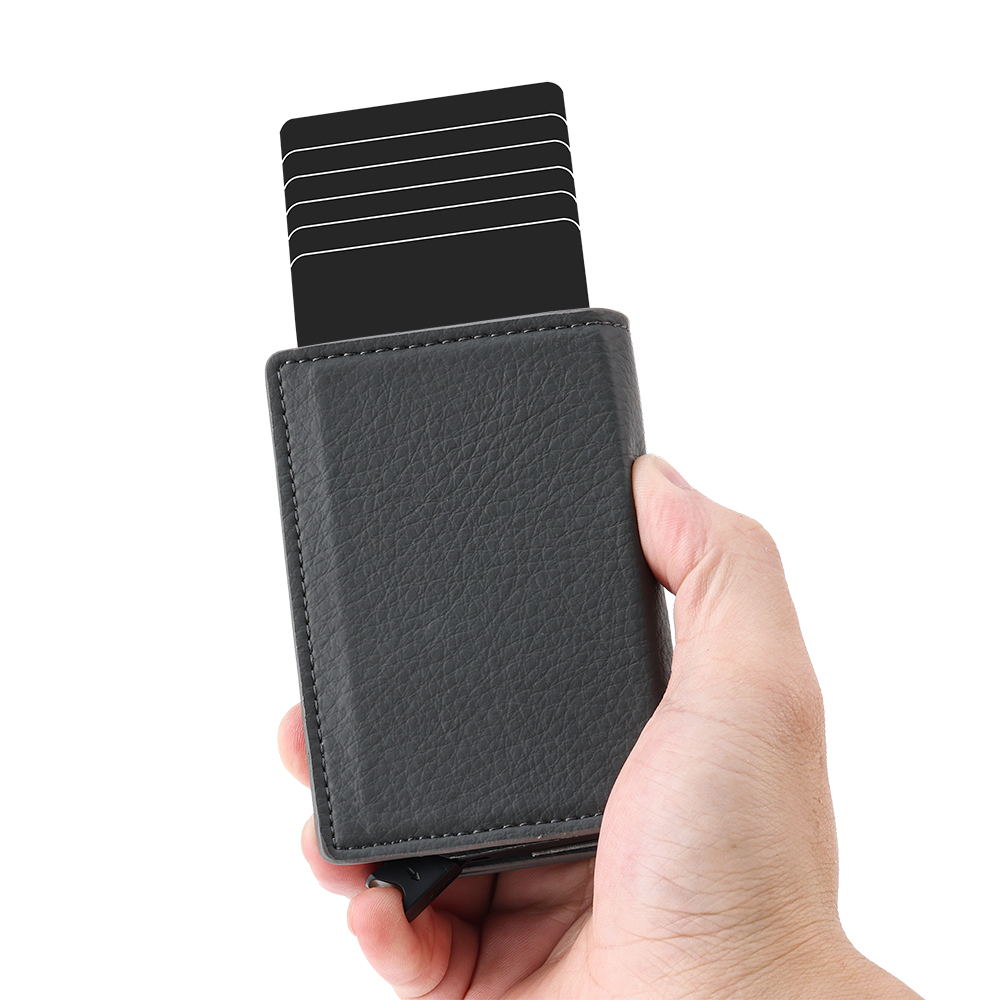 FD03S-4 Lychee Cowhide Magnetic RFID Wallet