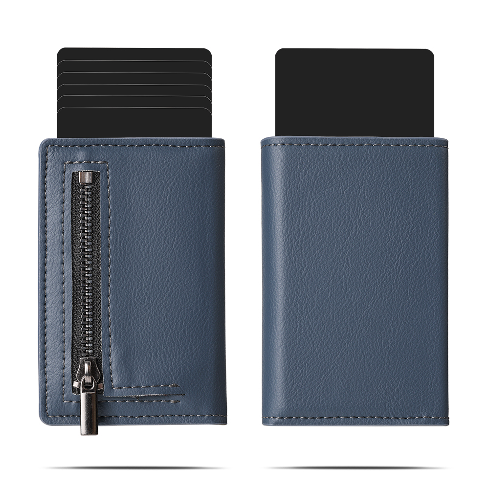 FD03S Genuine Leather RFID Wallet With Zipper P-1