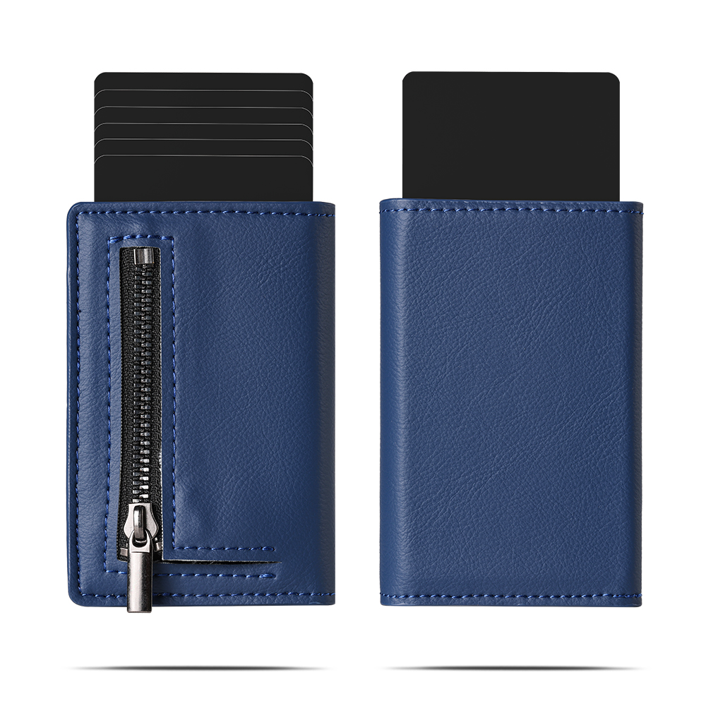 FD03S Genuine Leather RFID Wallet With Zipper P-6
