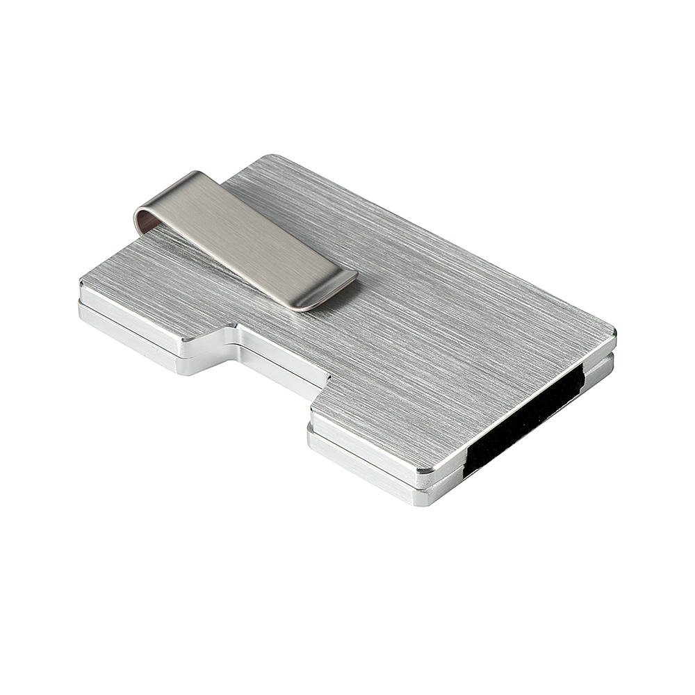 XD08C-3 Monedero de metal portatar tarjetas RFID cepillada