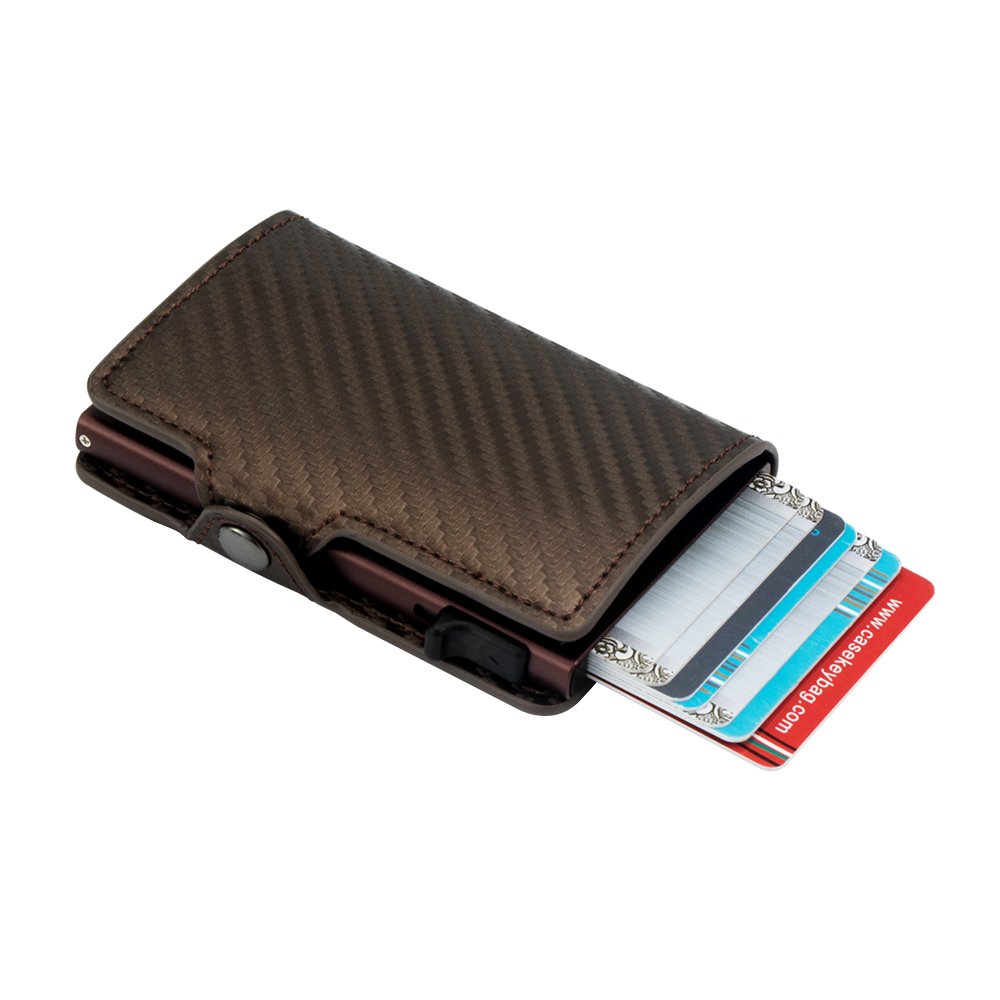 FD08A-1 monitoiminen PU-hiilikuituinen RFID-lompakko