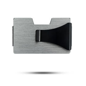 XD08C-2 Szczotkowany uchwyt na kartę RFID Metalowy portfel z czarnym klipsem