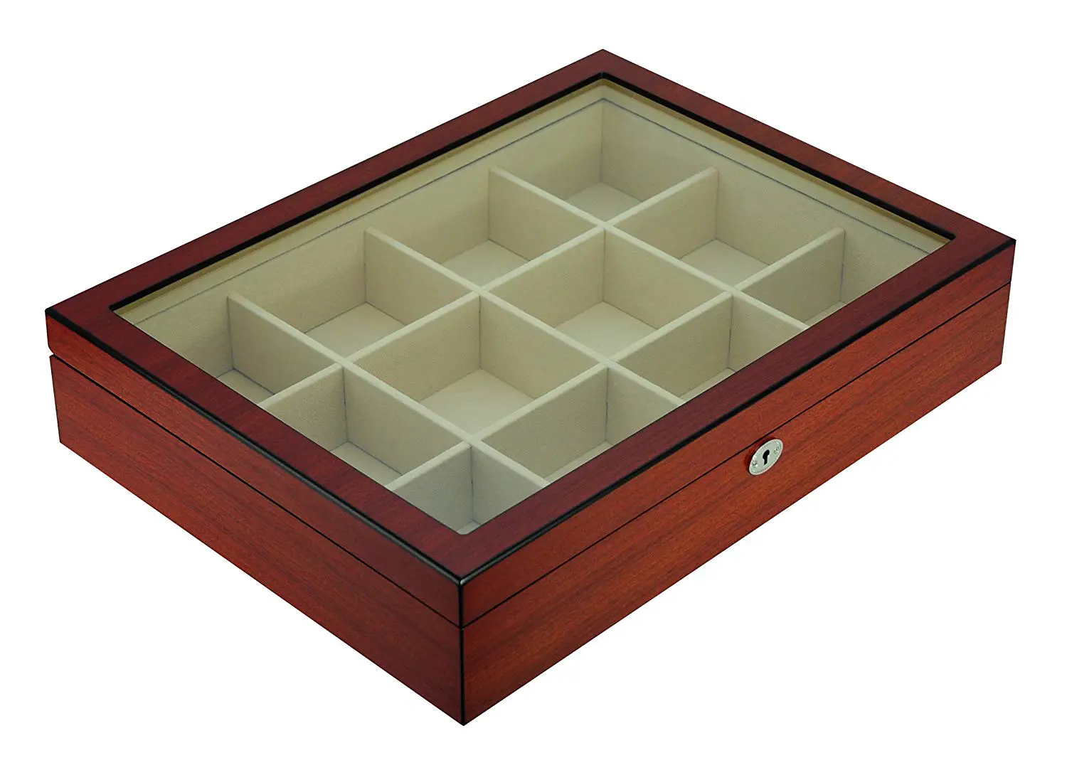 DS01 Wooden Matte Painted Twelve Grid Business Tie Delicate Storage Box Wooden Gift Box