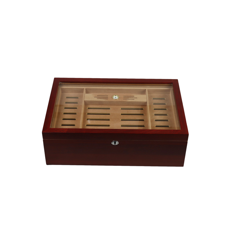 Bespoke Cigar Humidor Handmade Cherry Finished Wood Cigar Storage Box