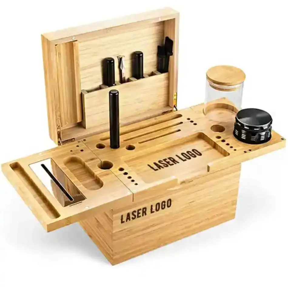 Herb Storage Container All Herbs Smoking Accessories Grinder Pipe Rolling Wood Stash Box 