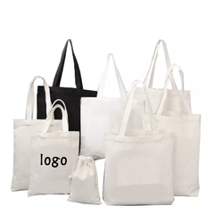Logo personalizzato nero bianco borsa da donna cotone tela borsa tote