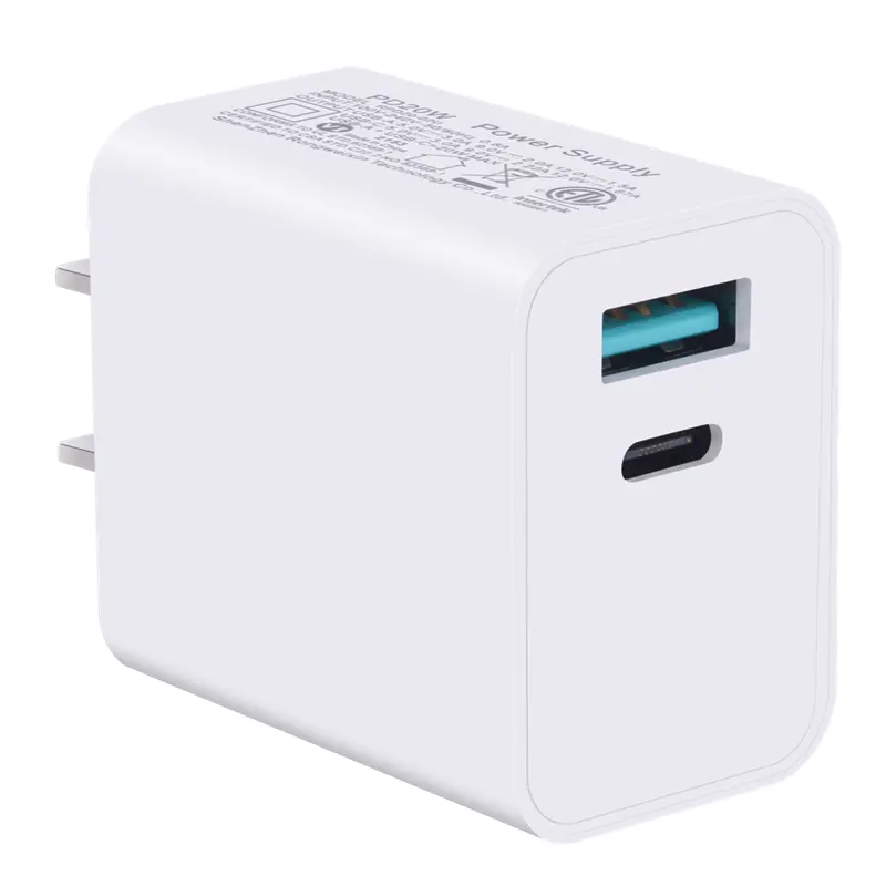 Fast Charger For Mobile Phone PD Charger USB-A, USB-A+C, USB-C 20W 5V3A/9V2.22A/12V1.67A 