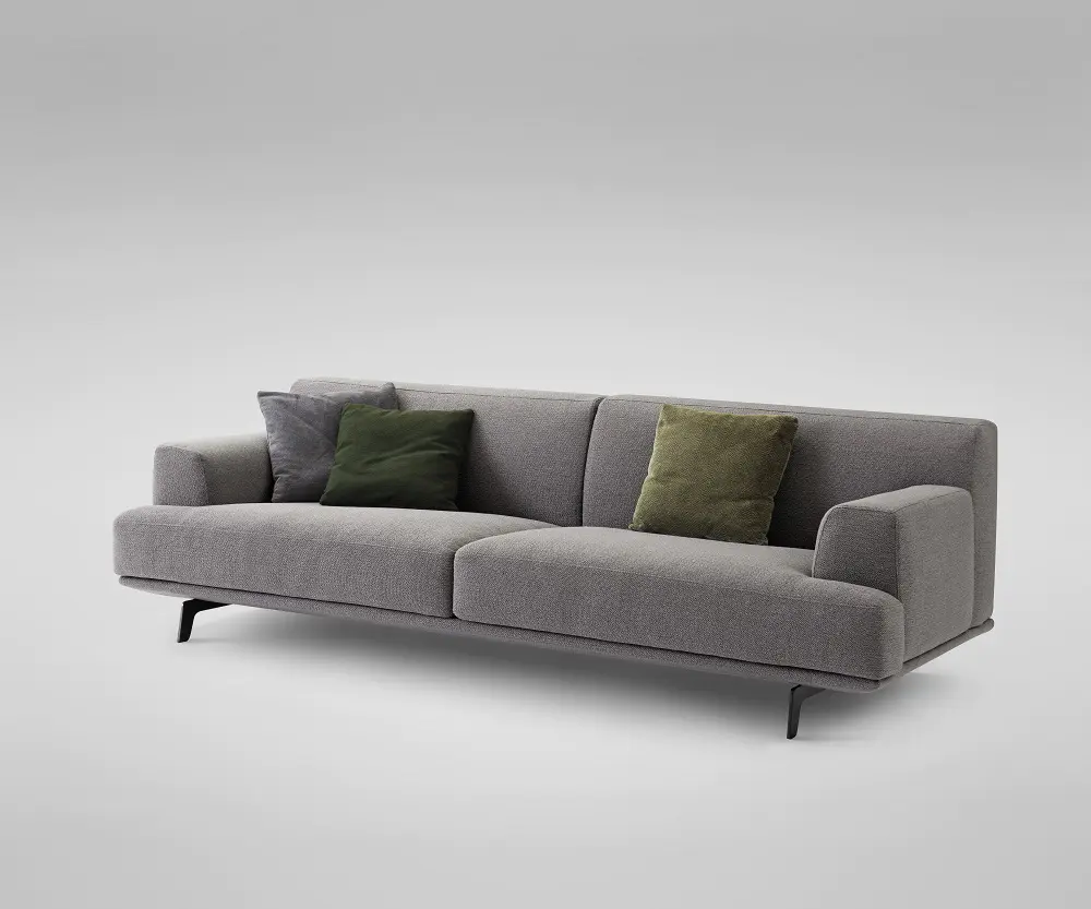 Modern Grey Fabric Sofa Home Using Big Cushion