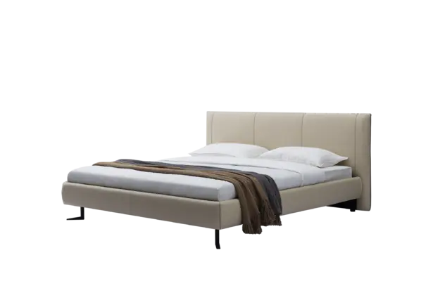 Soft Leather Big Headboard Design Elegant Bed