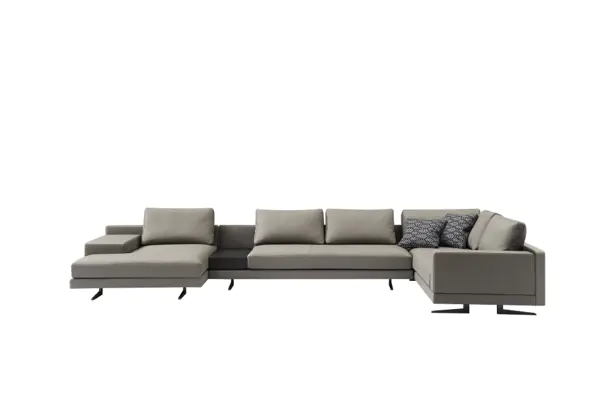 Luxury Large Modular High Density Foam Leather Sofa