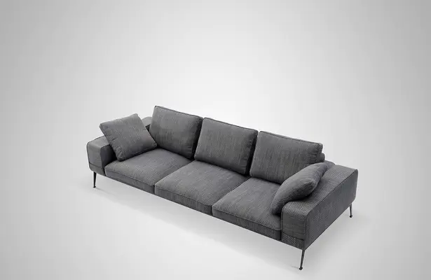 Wholesale Metal Legs 3 Seater Fabric sofa 