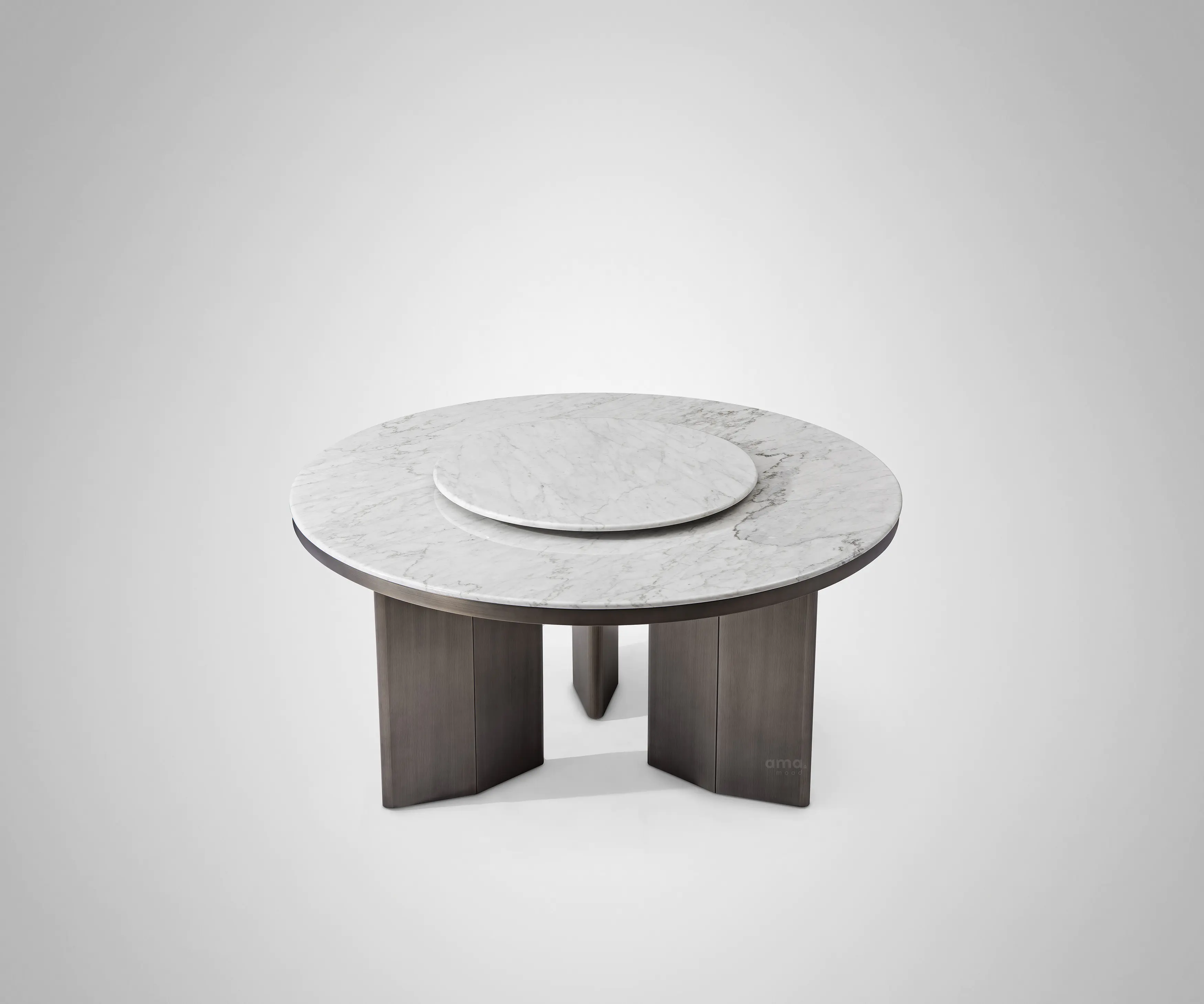 Luxury Stone Dining Table Marble Round Lazy Susan Swivel