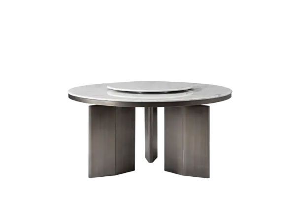 Luxury Stone Dining Table Marble Round Lazy Susan Swivel