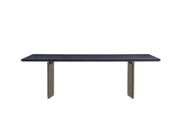 Factory Price Wooden Top Bronze Legs Dining Table 