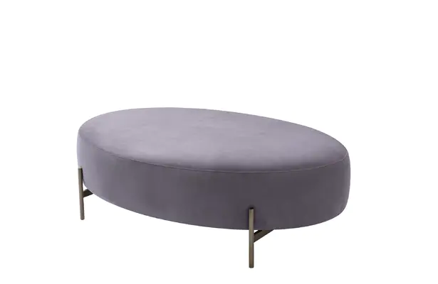 Custom Made Hot Selling Modern Round Ottoman Home Furniture Colored Grey Velvet Ottoman