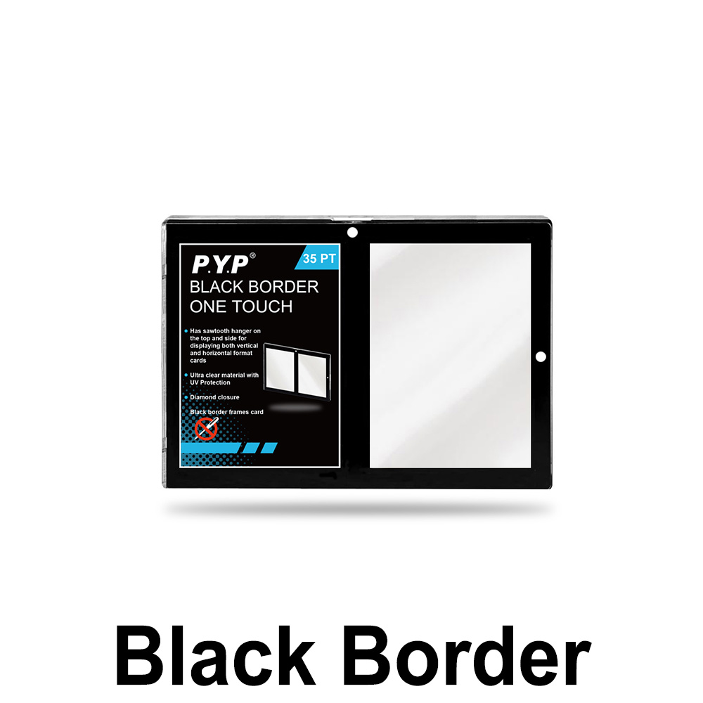 35PT 2-kaart zwarte rand magnetische kaarthouder UV-bescherming, 2-kaart zwarte rand, tweedelige ONE-TOUCH-houders