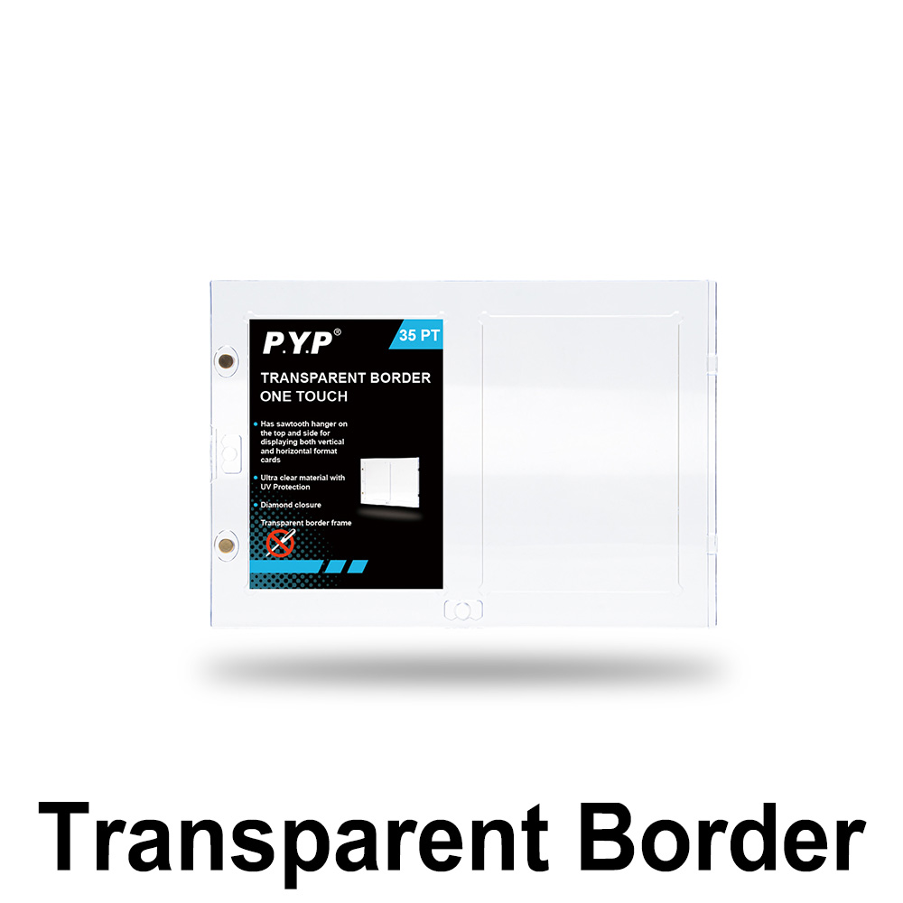 35PT 2 Kartica Crni granični držač magnetske kartice UV zaštita、2-karta Crni obrub、dvodijelni ONE-TOUCH držači