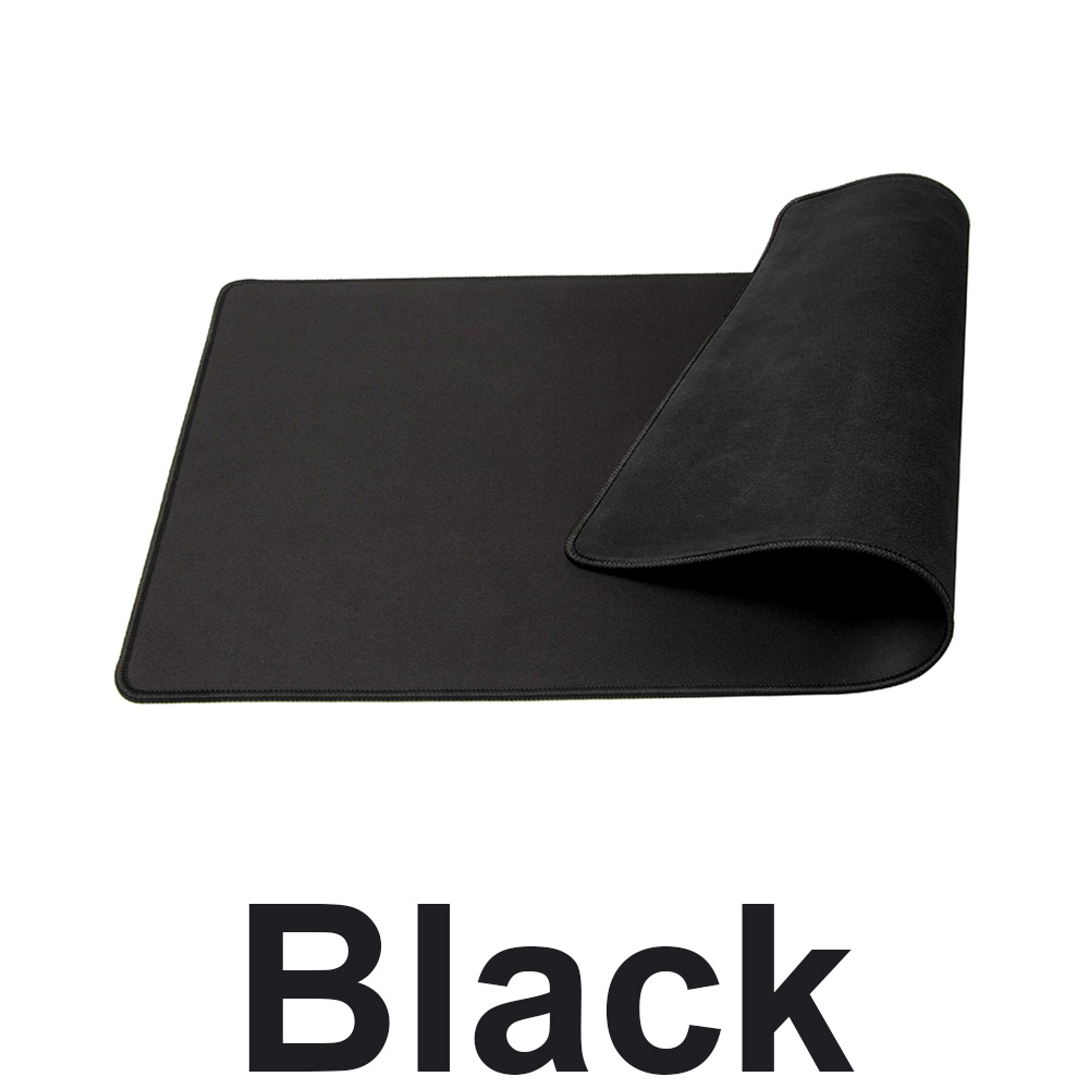 ソリッドカラーゲーミングプレイマット ステッチエッジ付き - ブラック、ゲームパッド、マウスパッド