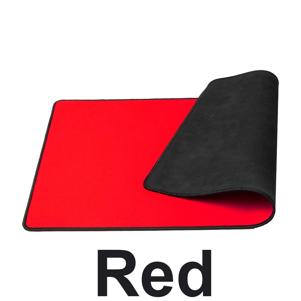 ソリッドカラーゲーミングプレイマット ステッチエッジ付き - ブラック、ゲームパッド、マウスパッド