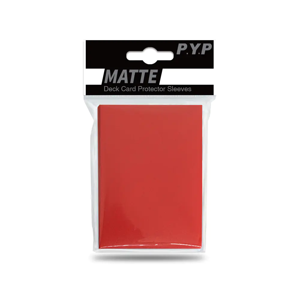 Matte Deck Card Protector Game Card Sleeves Red Color Standard Size 66x91mm