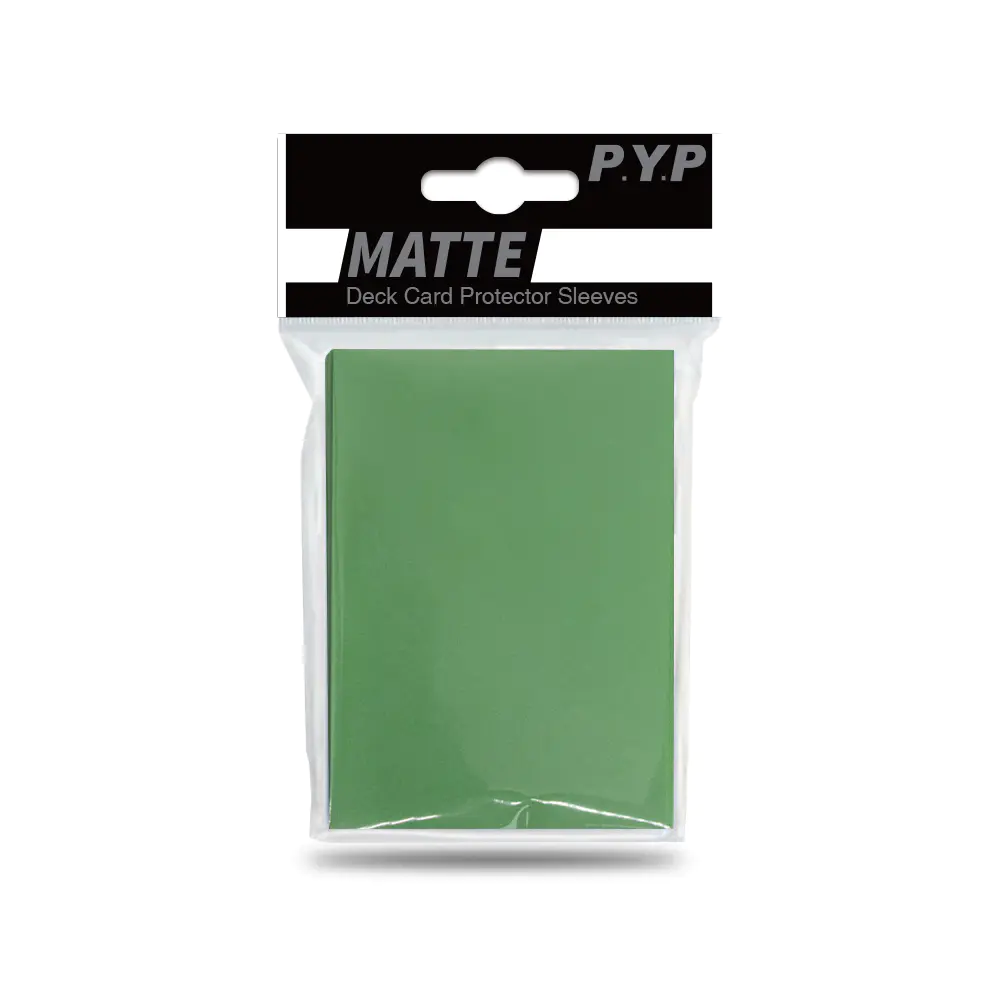 Matte Deck Card Protector Game Card Sleeves Green Color Standard Size 66x91mm