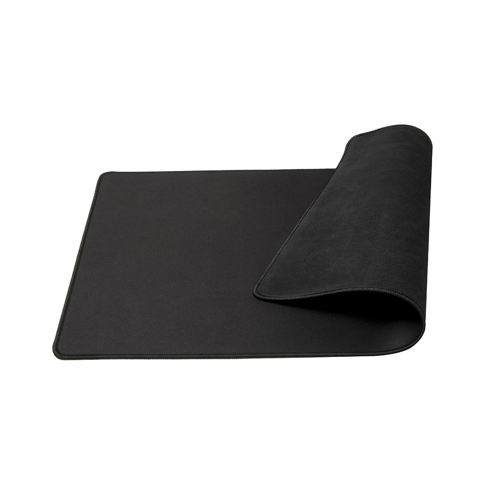 Solid Color Gaming Playmat with Stitched Edging - Black