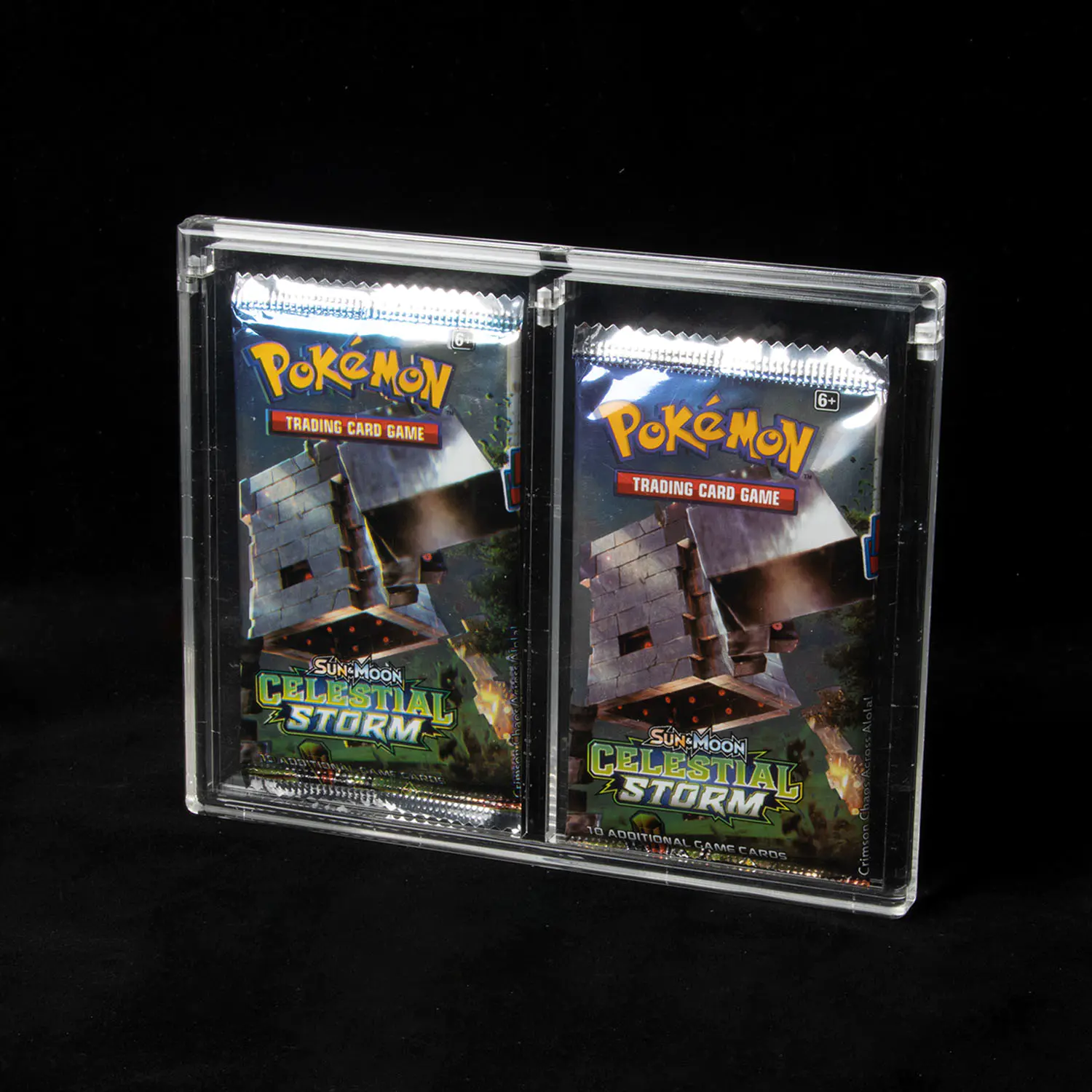 2 Pack TCG Magnetic Acrylic Booster Pack Case Holder Fit Pokemon Magic Yu-Gi-Oh Metazoo