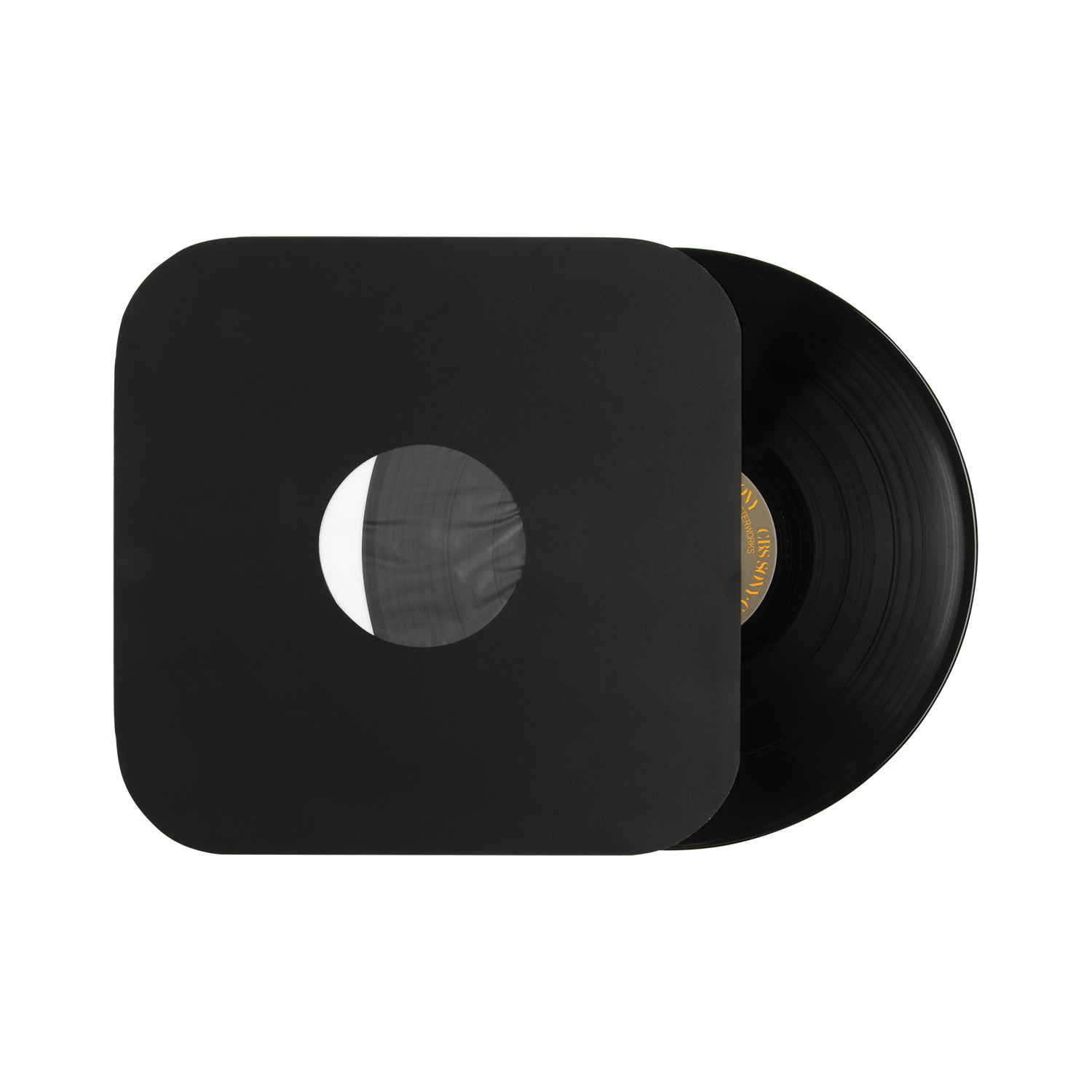 Bílý/černý/barevný papír a polylinované LP vnitřní rukávy s kulatým rohem