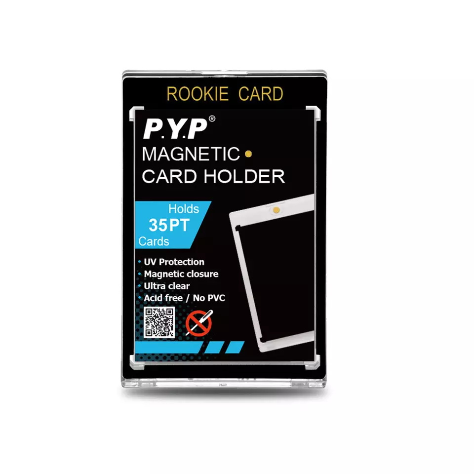 35pt Black Border ROOKIE One-Touch Magnetic Trading Card Holder with UV Protection