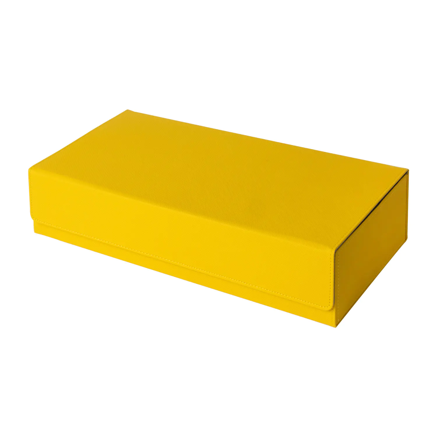 550 Premium PU หนังดาดฟ้า เคส การ์ดป้องกันกล่องเก็บสํารับ - สีเหลือง