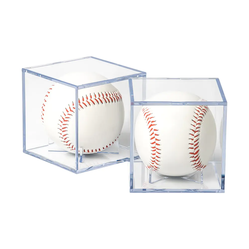 Baseball Display Case Acrylic Cube Baseball Holder Square Memorabilia Display Storage Box Sports Baseball Display Case