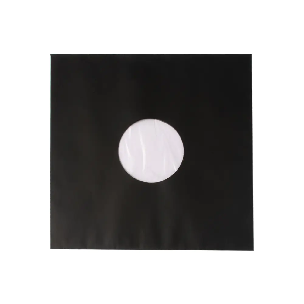 Pochettes intérieures en papier disque de 12 pouces - Polylined - avec trou - Noir