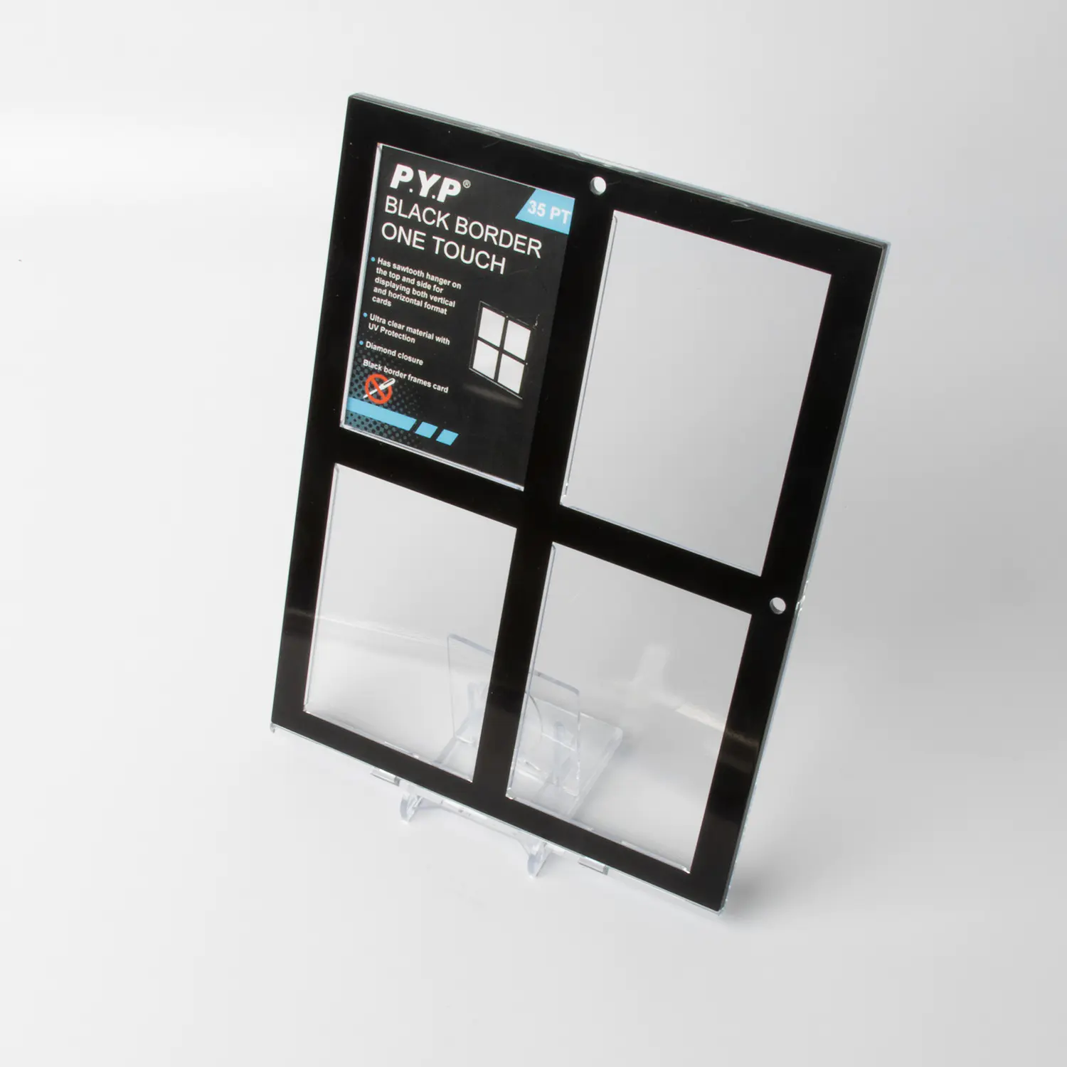 35PT 4-Karten-Magnetkartenhalter mit schwarzem Rand UV-Schutz