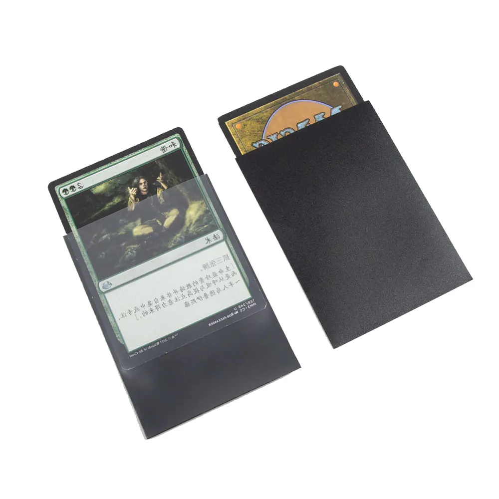 マットデッキカードプロテクターゲームカードスリーブ標準サイズ66 x91mmブラックカラー
