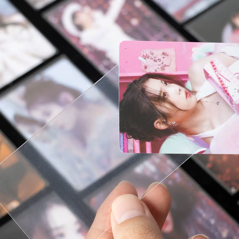 Kosongkan Premium Slim Photocard Lengan Keras / Lembut untuk Kpop Confetti Deco Polcos Lengan Kad Sleeves