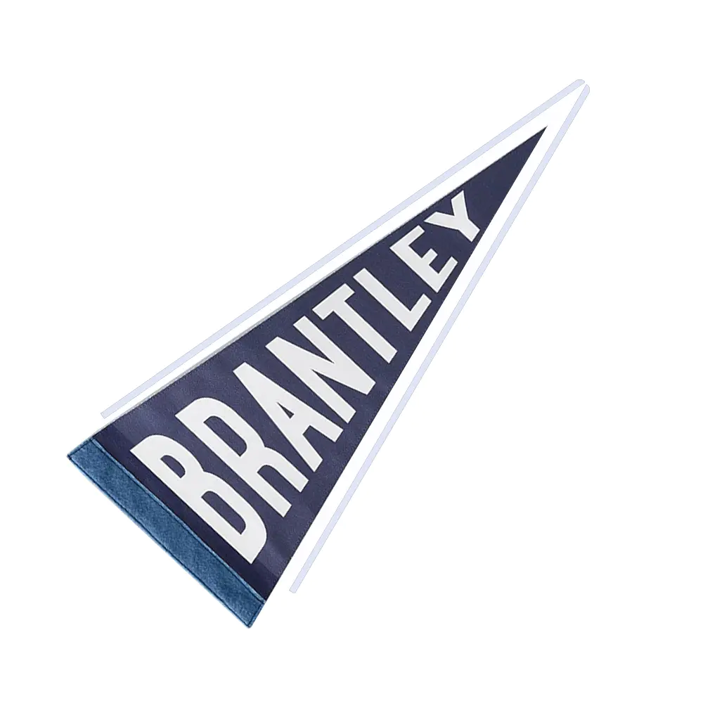 12x30 Sport Felt Banner Triángulo Colgante Bandera Bunting Pennant Toploader Holder 30x75mm