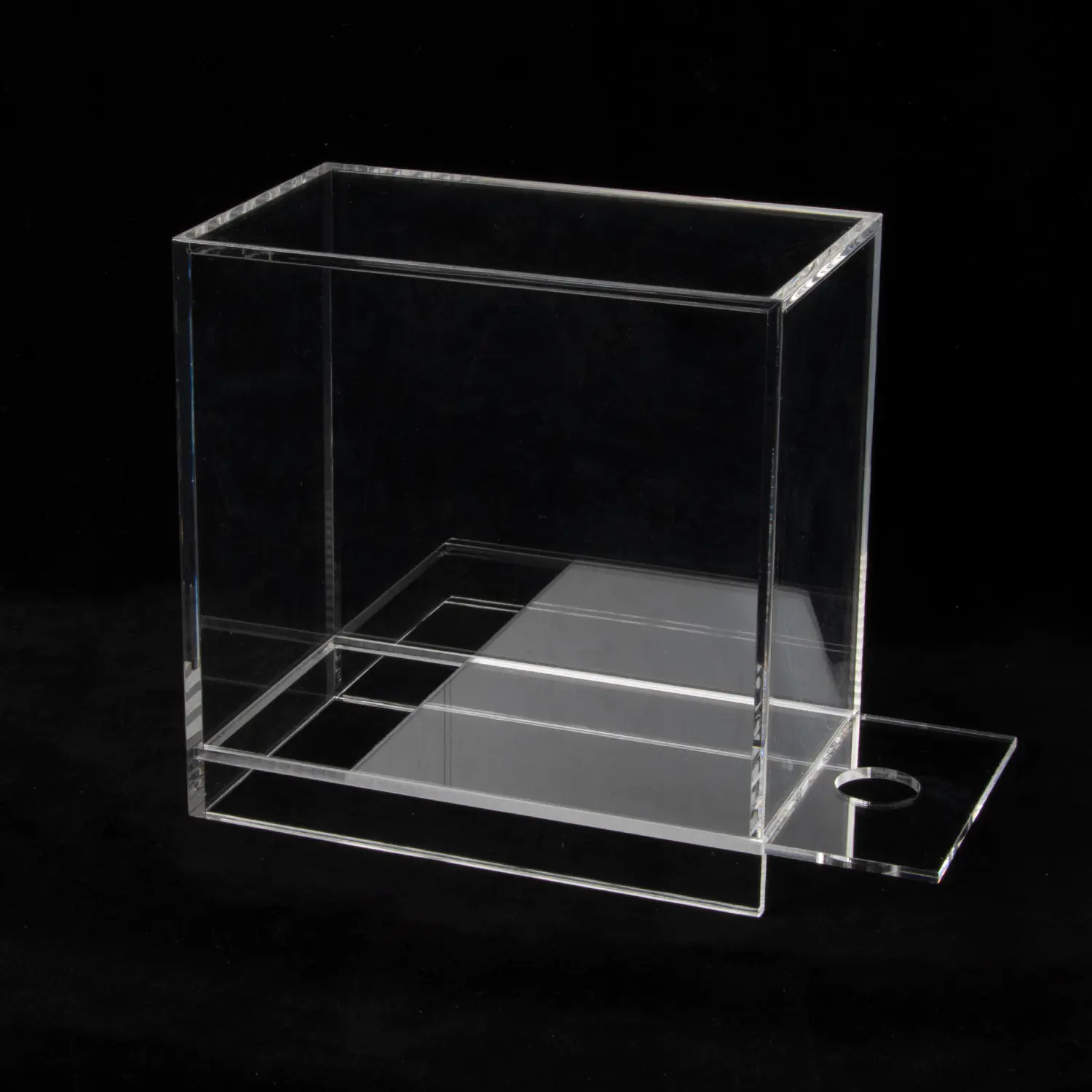 Boîtier d’affichage de boîte d’amplification magnétique à ouverture inférieure en acrylique