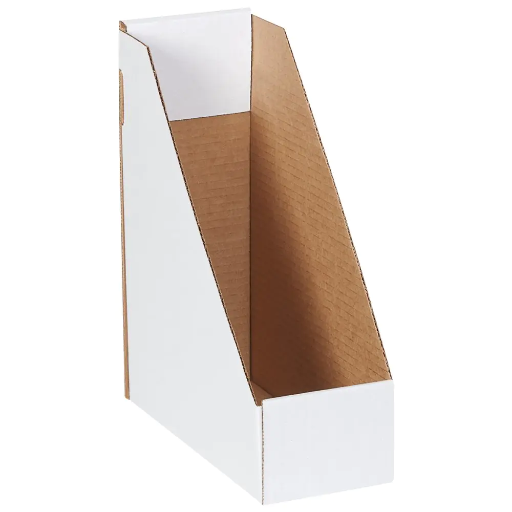 Corrugated Cardboard Magazine File Holder One-Piece Magazine Storage Boxes