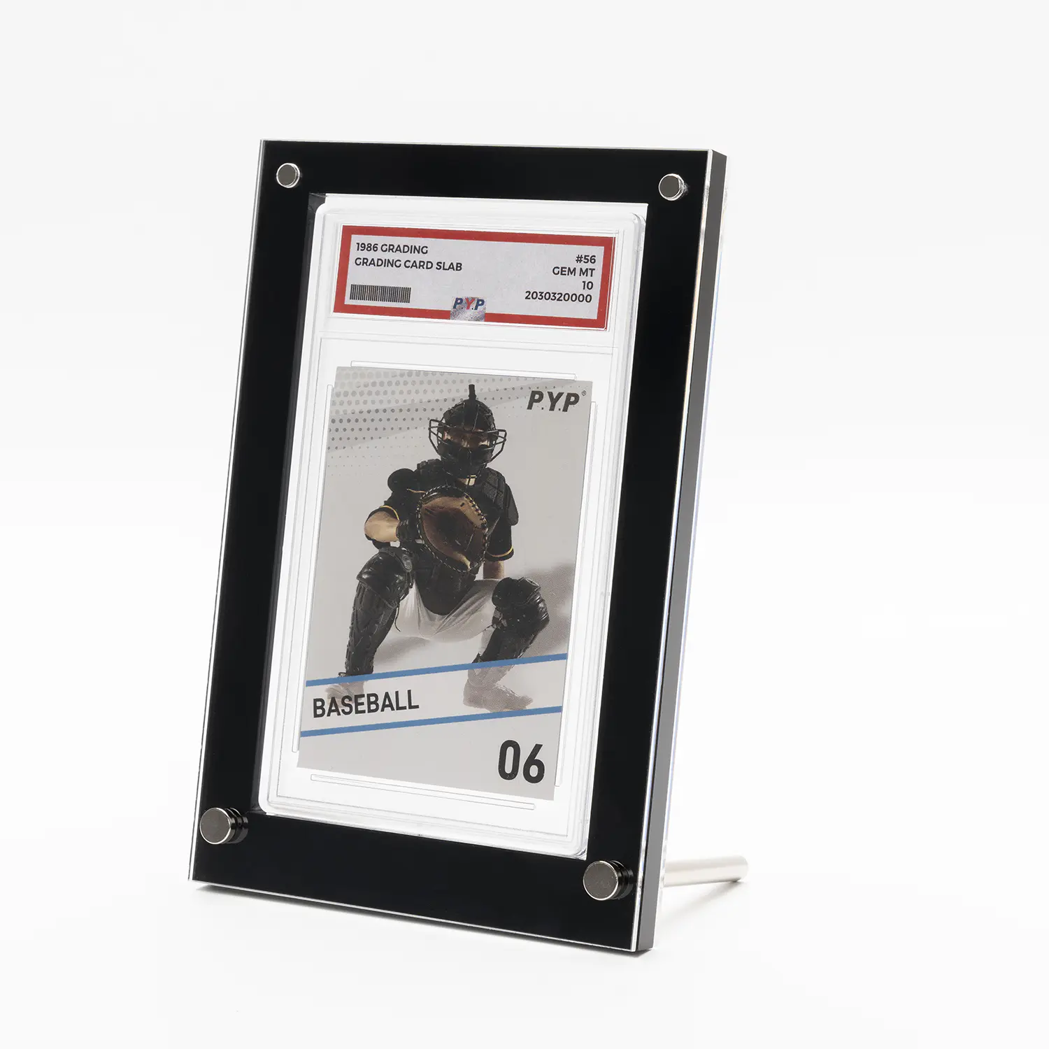 Gallery Display PSA Graded Trading Card Frame Stand Acrylic Case Black