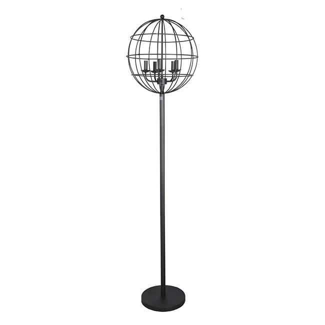 5-Light Metal Wire Cage Lampadaire