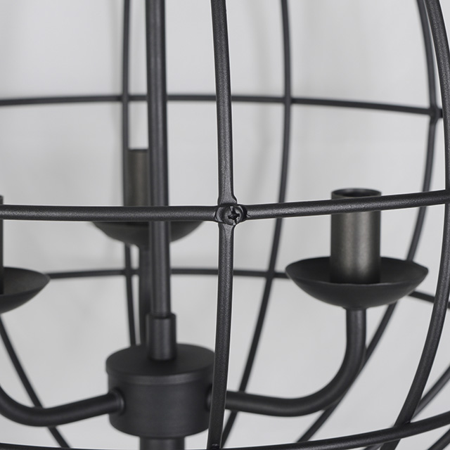 Lampe de table de cage en fil métallique léger