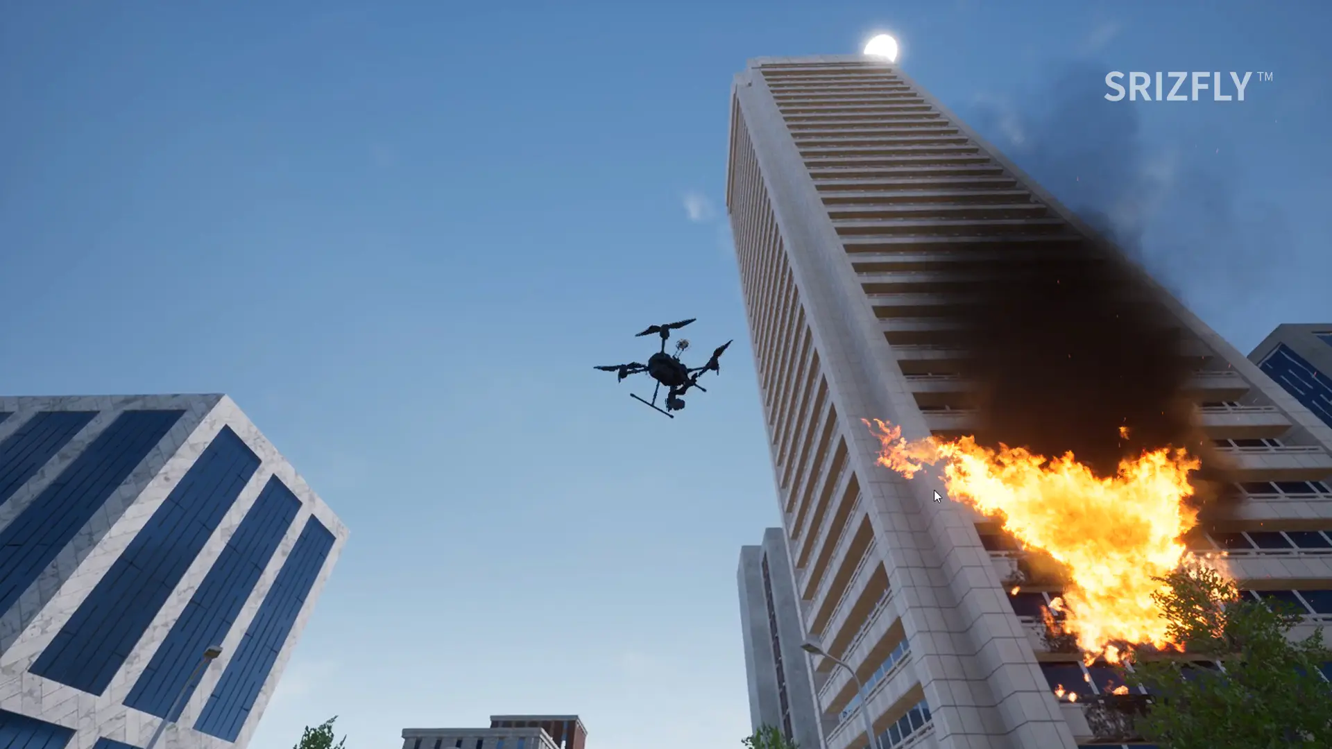 SRIZFLY launches an emergency fire-fighting drone simulation system, focusing on fire-fighting drone tactical drills and skills training