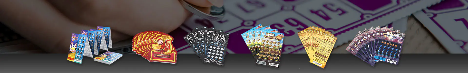 Scratch lottery tickets are issued by China's welfare lottery department, including various forms.