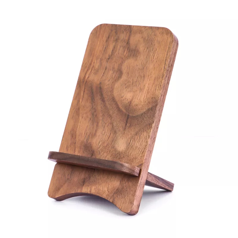 Dismountable Wireless Charging stand Custom Logo Phone Holder Universal Wood Bamboo Wireless Charger Stand