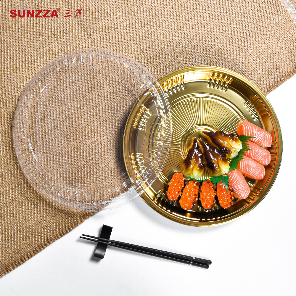 Vassoio rotondo per sushi monouso per uso alimentare
