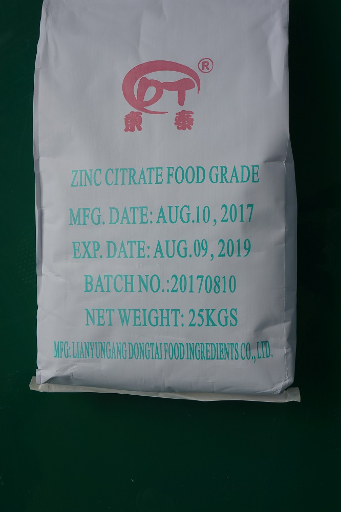 Citrato de zinc de grado alimenticio
